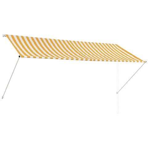 Tenda Da Sole Retrattile 300x150 Cm Giallo E Bianco - Foto 1
