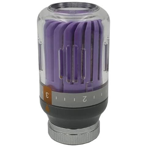 Viola / grigio Termosifone Testa Valvola Termostatica M30x1,5 Crystal Colour 8-30c Temperatura - Foto 1