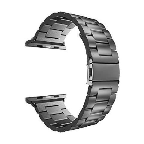 44 Millimetri 42 Millimetri Guarda Cinturino Per Apple Osservare Compatibile Con Iwatch Cinghia Serie 6 Se 54321 La Sostituzione In Acciaio Inox Sport Fascia Registrabile Wristband Cintura Nero - Foto 2