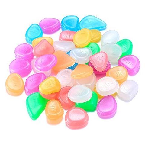 100pcs Colorful Glowing Ciottoli Resina Luminosi Stones Glow In The Dark Giardino Ciottoli Decorativi Per Garden Walkway Decorazioni Acquario Pesce Serbatoi Delle Piante Vasi (colori Misti) - Foto 1