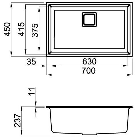 Lavello Karisma 120 Sottotop 69X43,8 cm 1 Vasca Metaltek M79 Colore Aluminium - Foto 2