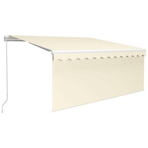 Tenda da Sole Retrattile Manuale con LED 3,5x2,5 m Crema - Foto 1