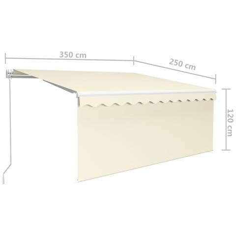 Tenda da Sole Retrattile Manuale con LED 3,5x2,5 m Crema - Foto 7