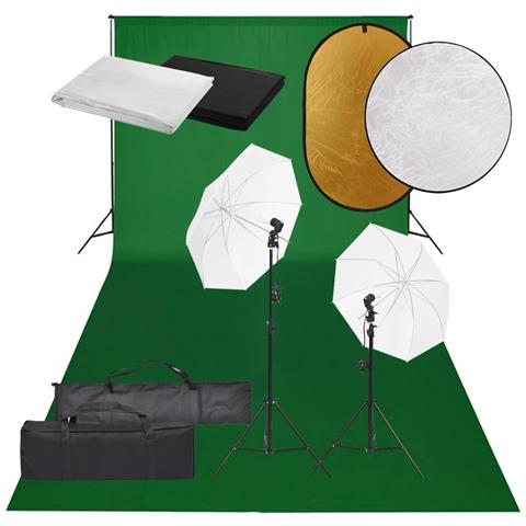 Kit Studio Fotografico Con Set Di Luci, Fondale E Riflettore - Foto 1