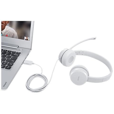 110 Stereo Usb Headset Auricolare Cablato Polso Musica E Chiamate Usb Tipo A Grigio - Foto 3