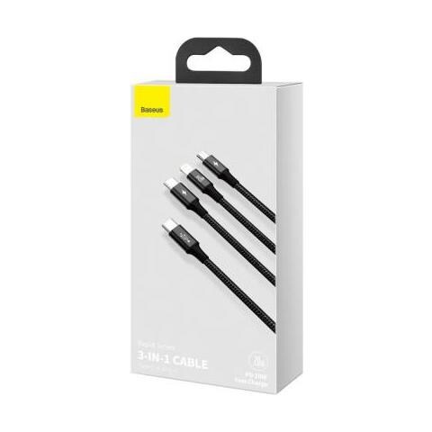 Rapid 3-in-1 Cavo Usb 1,5 M Usb A Usb C.micro Usb A /lightning Nero - Foto 2