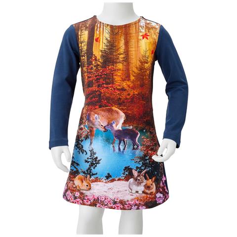 Abito Da Bambina A Maniche Lunghe Blu Marino 92 - Foto 8
