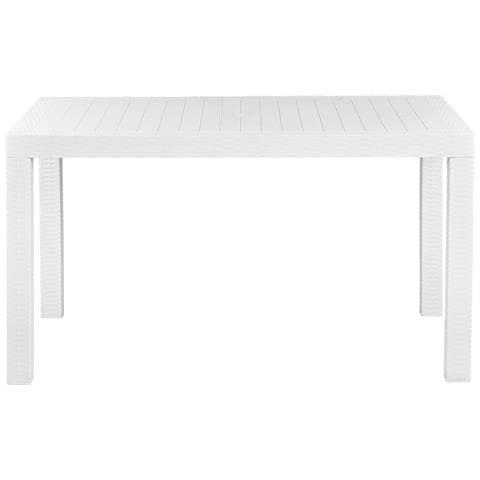 Tavolo Da Pranzo Da Giardino Fossano 140 Cm 80 Cm Bianco - Foto 2