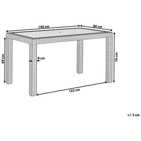 Tavolo Da Pranzo Da Giardino Fossano 140 Cm 80 Cm Bianco - Foto 7