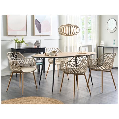 Set Di 2 Sedie Da Pranzo Beige Nashua - Foto 1