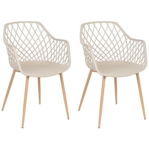 Set Di 2 Sedie Da Pranzo Beige Nashua - Foto 8