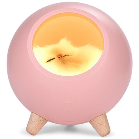 Luce Notturna Per Bambini Modello Sleepy Cat, Rosa - Foto 1