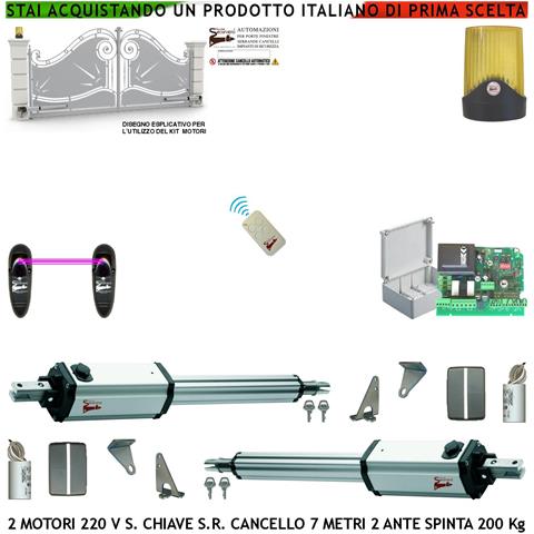Cancello Elettrico Da 7 Metri Kit Ricambio Per Automatismo 2 Ante Da 3,5 Mt 2 Motori Elettromeccanici 220 V Stelo Retr - Foto 1
