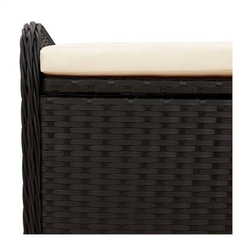 Cassapanca Con Cuscino Nera 115x51x52 Cm In Polyrattan - Foto 8
