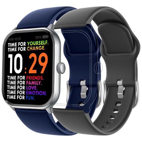 Smartwatch Smart One Silver Con Cinturini, Blu Marine - Foto 1