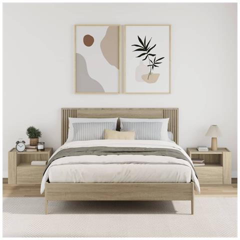 Comodini a Muro 2 pz Rovere Sonoma 45x30x35 cm - Foto 3