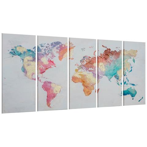 Stampa Su Tela 80x40cm 5 Pezzi Per Casa E Ufficio, Tela In Legno Di Pino E Vernice Ad Acqua, Multicolore - Foto 1