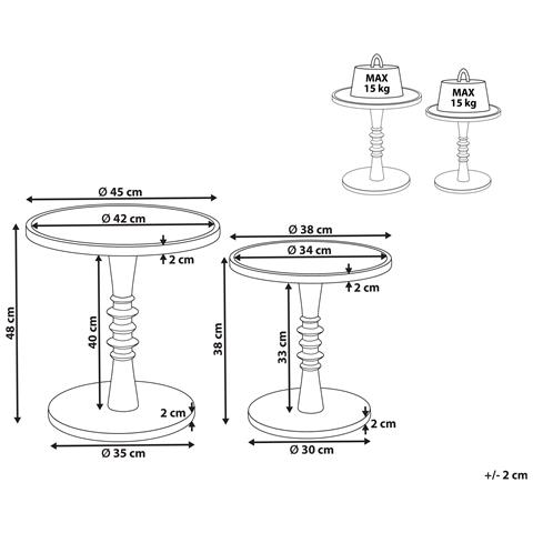 Set Di 2 Tavolini Legno Di Mango Scuro Thalia - Foto 6