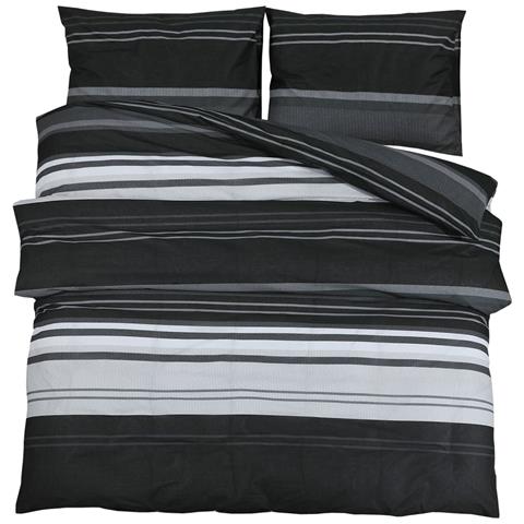 Set Copripiumino Nero E Bianco 240x220 Cm In Cotone - Foto 2