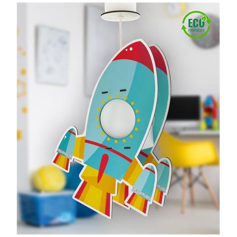 Lampada Da Soffitto Per Bambini Razzo Rocket - Eco Friendly - Foto 1
