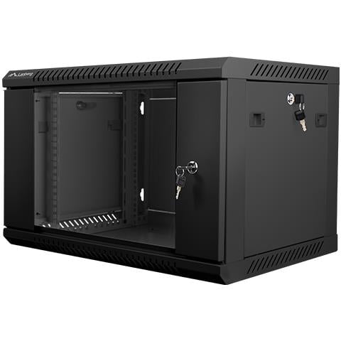 Armadio Rack 6U 19" da Parete WF01-6406-10B in Acciaio e Vetro Temperato 60 x45 cm Colore Nero - Foto 1