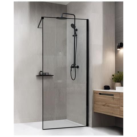 Parete Doccia Waspam 80 X 190 Cm Nero - Foto 1