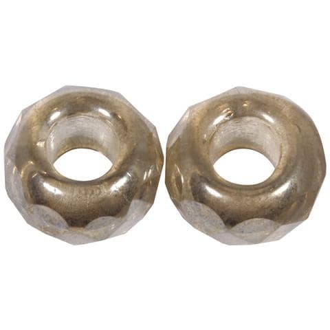 2 Pezzi - Perline In Vetro Con Foro Grande Ø13mm L. 5 Mm - Colore Caramello - Foto 1