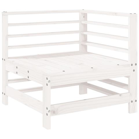 Set Salotto Da Giardino 7 Pz Bianco In Legno Massello Di Pino - Foto 3