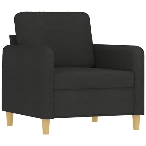 Set Divani 3 Pz Con Cuscini Nero In Tessuto - Foto 3