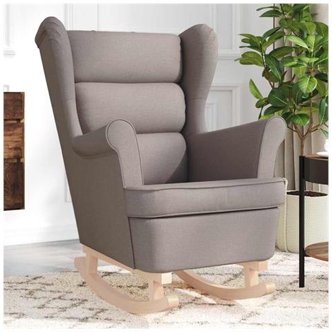 Sedia A Dondolo Tortora 74x90x102 Cm In Tessuto - Foto 1