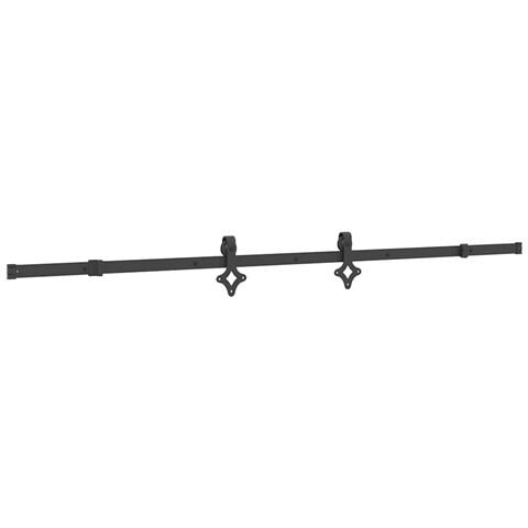 Kit Di Binari Per Porte Scorrevoli 213,5 Cm Acciaio Nero - Foto 2