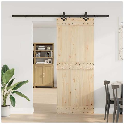 Kit Di Binari Per Porte Scorrevoli 213,5 Cm Acciaio Nero - Foto 3