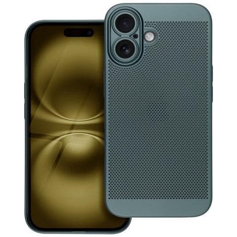 Custodia Back Cover Shell Rigida Antiscivolo Traforata Per Apple Iphone 16 Plus Green - Foto 1