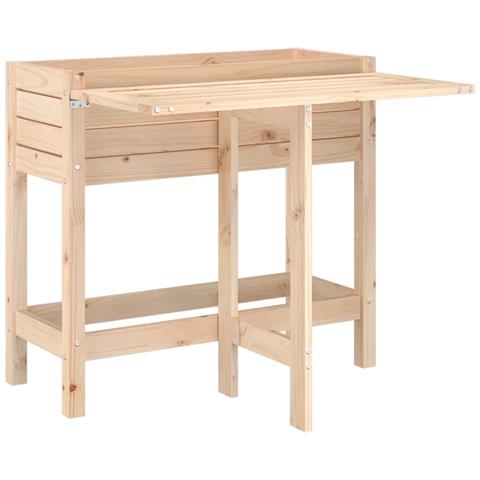 Lusso Casadino -  Fioriera Da Giardino Con Piano Pieghevole Legno Massello Pino - Foto 1