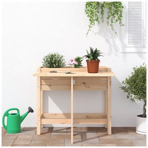 Lusso Casadino -  Fioriera Da Giardino Con Piano Pieghevole Legno Massello Pino - Foto 2