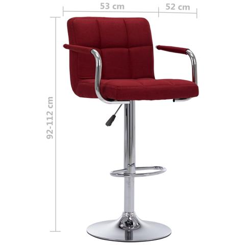 Sedia Da Bar Rosso Vino In Tessuto - Foto 7