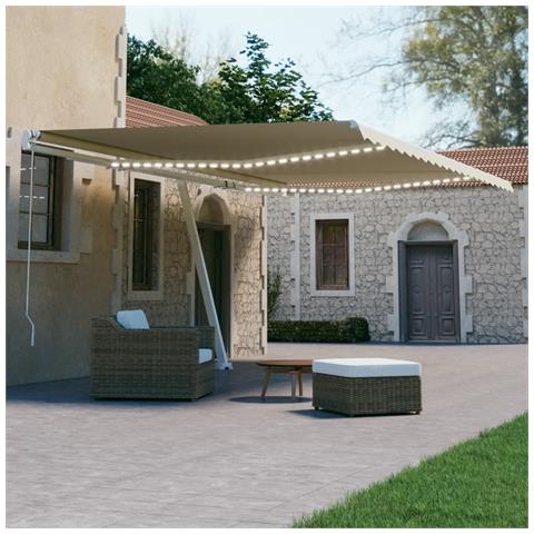 Lusso Casadino -  Tenda Automatica Con Sensore Vento E Led 500x300 Cm Crema - Foto 8