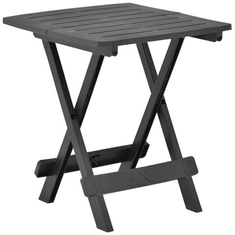 Tavolo Da Giardino Pieghevole Antracite 45x43x50 Cm In Plastica - Foto 2
