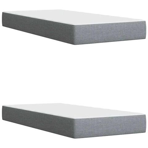 Giroletto a Molle con Materasso Grigio Chiaro 200x200cm Tessuto - Foto 9