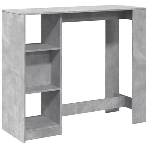 Tavolo Bar Ripiano Grigio Cemento 124x46x103,5 cm Multistrato - Foto 1