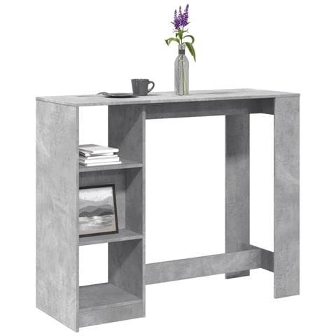 Tavolo Bar Ripiano Grigio Cemento 124x46x103,5 cm Multistrato - Foto 2