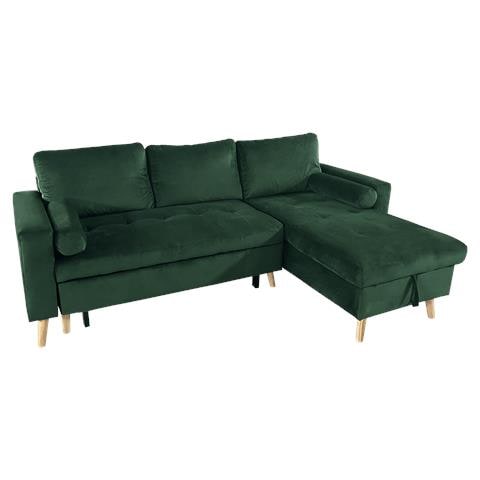 Jamesdivano Letto Angolare A 3 Posti In Velluto Verde - Foto 1