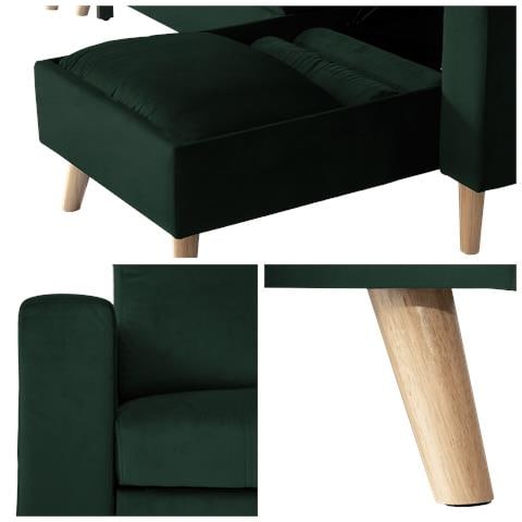 Jamesdivano Letto Angolare A 3 Posti In Velluto Verde - Foto 10