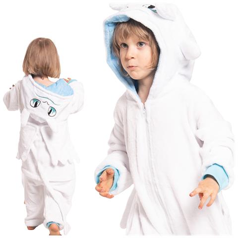 Pigiama Per Bambini Kigurumi Onesie Costume Drago Sdentato Bianco 125-135 - Foto 1