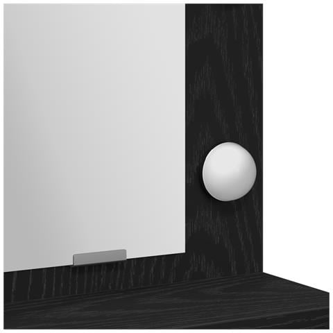Tavolo da trucco con luci LED - Nero Rovere 79x41x135 cm - Foto 9