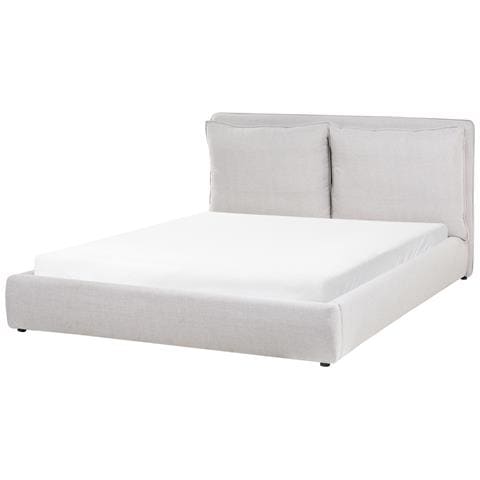 Letto Tessuto Bajonna 160 X 200 Cm Grigio Chiaro - Foto 2
