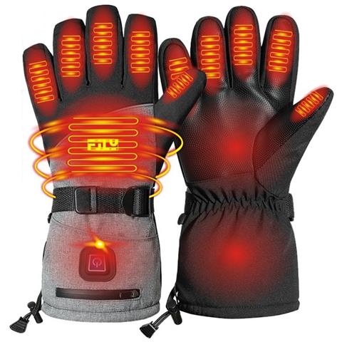 Guanti Riscaldati Neri E Grigi Con 2 Batterie Da 5000mah - Ricaricabili, Impermeabili, Regolabili - Foto 1