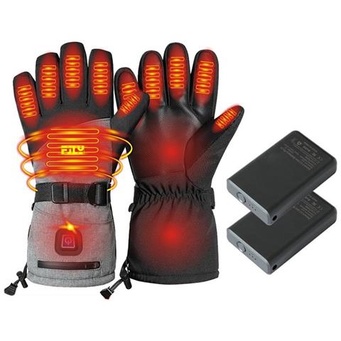 Guanti Riscaldati Neri E Grigi Con 2 Batterie Da 5000mah - Ricaricabili, Impermeabili, Regolabili - Foto 2