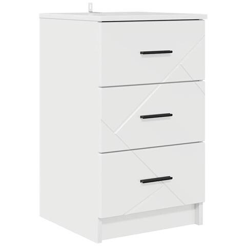 Armadio da Notte con cassetto Bianco lucido 38 x 38 x 66 cm - Foto 1