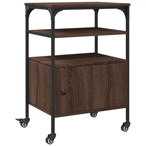 Supporto Stampante 3Piani Rovere Marrone 50x40x76cm Multistrato - Foto 1